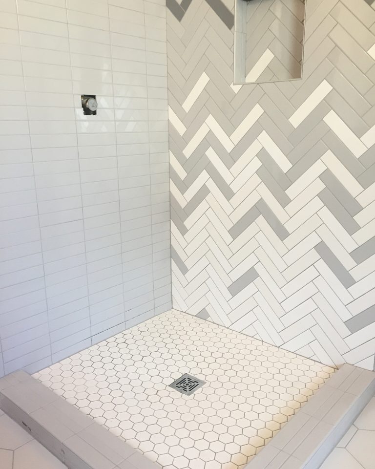 How to: Ombre Herringbone Shower – CBC Builds